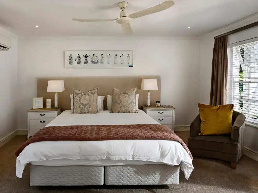 Wall-mounted air-conditioning unit in a home bedroom